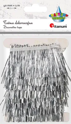 Produktbild von Kunststoffband Quasten 40mmx1m silber Titanum