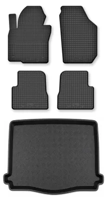 Image de Tapis en caoutchouc + bac de coffre pour Alfa Romeo Tonale 965 2022- (plancher réglable, plancher bas) – 5 pièces, noirs, semi-universel, adapté