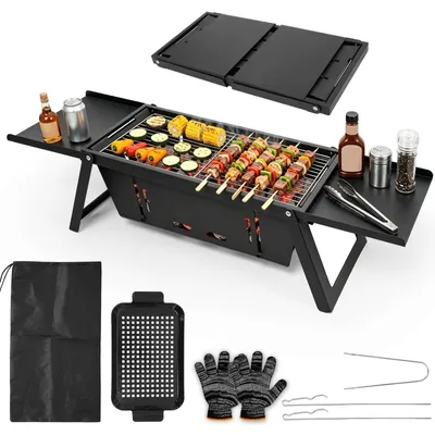 Zdjęcie produktu dla Składany grill do użytku podczas kempingu - przenośny grill węglowy