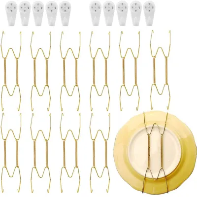 Tellerhalter-Set, 10 Stück, Gold, Edelstahl, für Teller 24-26 cm