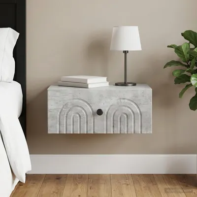 Immagine prodotto di Maison Exclusive - Comodino da parete grigio cemento 49 x 34,5 x 20 cm
