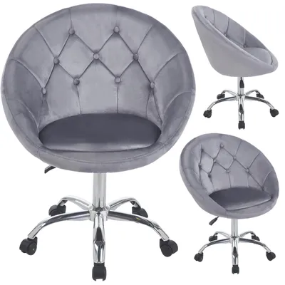 Image de JUMI Fauteuil releveur ELEGANCKI pivotant en velours sur roulettes RUNDO gris