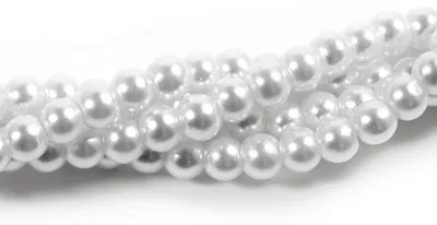Produktbild von Vintageparts Glaswachsperlen weiß Ø 4mm, 200 Stück