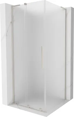 Produktbild von Mexen Velar L Duschkabine verschiebbar 120 x 120 cm, Frost, gebürsteter Nickel - 871-120-120-33-97