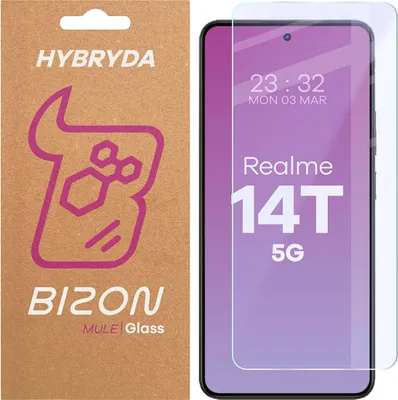 Produktbild von Flexibles Hybridglas für Realme 14T 5G, Bizon Glass Mule