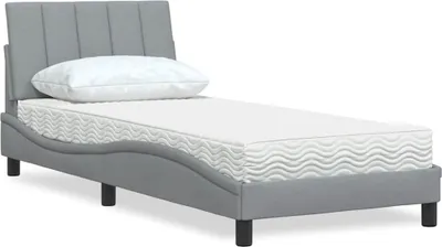 Immagine prodotto di Letto con Materasso Hanko Grigio Chiaro 90x200 cm in Tessuto
