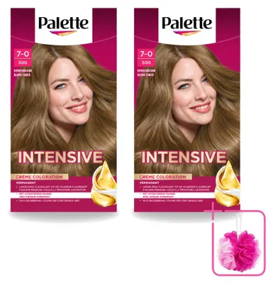 Productafbeelding van 2 x Poly Palette haarkleuring, donkerblond 500 - 115 ml - voordeelverpakking - 2 stuks