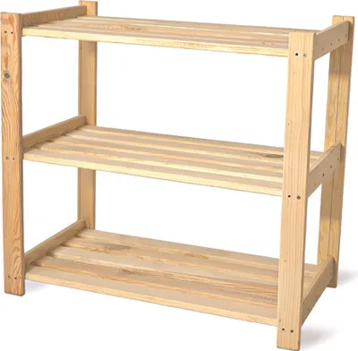 Zdjęcie produktu dla Regał R5 Magazynowy Drewniany Do Spiżarni Piwnicy 3 Półki Sosna 62Cm