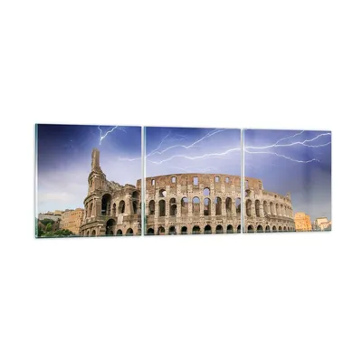 Produktbild von Bilder auf glas - Italien Architektur Kolosseum Tourismus - 150x50cm - Glasbilder - Wandbilder - Kunstdruck - Wanddekoration aus Glas - Glas Bilder - Wandbild auf Glas - GCA150x50-2505