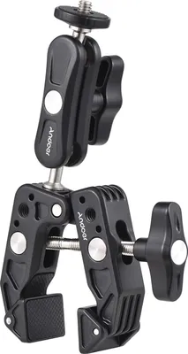 Produktbild von Andoer Super Clamp Mount Kamerahalterung Flexible Monitorhalterung mit zwei um 360 ¡ã drehbarem Kugelkopf 1/4 Zoll und 3/8 Zoll Gewinde Ersatz fuer GoPro Hero 11/10/9/8 DSLR-Kameras Smartphone