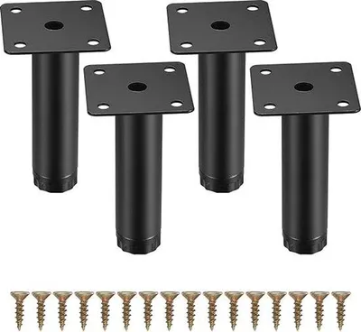 Produktbild von Famanu Möbelbeine 10 cm verstellbar - Metall, für Sofa, Tisch, Stuhl, Schrank