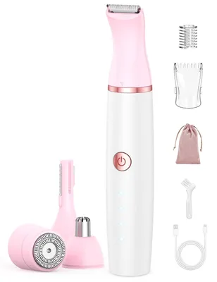 Produktbild von Gesichtshaarentferner Nasenhaartrimmer Augenbrauenrasierer und Intimrasierer für Frauen 4-in-1 Rasierer Damen für Schnelle und Sanfte Rasur Epilierer Damen