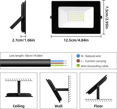 Obrázok produktu pre LED vonkajšie reflektory – 20W, teplá biela (3000K), vodotesné (IP65), napájanie 220-240V – nástenné svietidlo vhodné do záhrady a na príjazdovú cestu