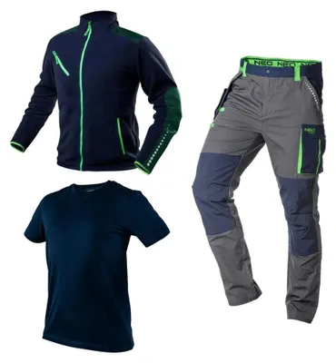 Produktbild von NEO TOOLS PREMIUM Arbeitskleidung Set (3-tlg.), Ripstop und Cordura Verstärkt, Funktionelle Baumwolle