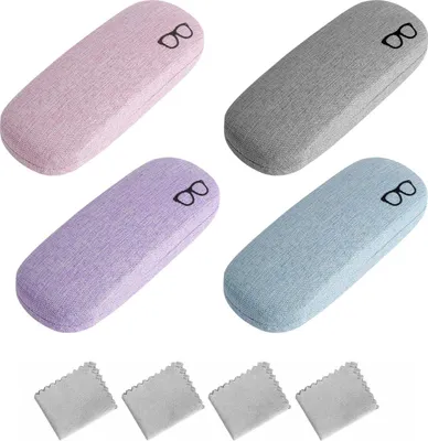 Produktbild von Brillenetui 4er Set, hart, für Sonnenbrillen, inklusive Brillenputztuch