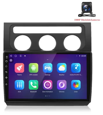 Obrázek produktu pro Autorádio CarPlay a Android Auto pro VW Touran 1T1, 1T2, 1T3, rok výroby 2003-2010, 10 palců, 8jádrový procesor 1,6 GHz, 6 GB RAM + 128 GB úložiště, DSP, 4G LTE, včetně 1080P couvací kamery
