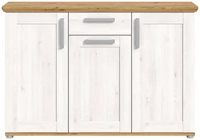 Produktbild von Sideboard "Mirano" in weiß Lärche und Eiche Artisan Landhaus Kommode 137 cm
