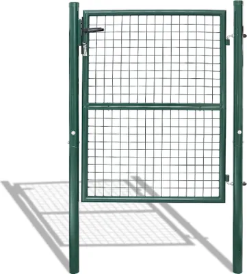 Produktbild von TolleTour Gartentor 150 x 100cm Gartentür verzinkter Stahl abschließbar, Hoftor Zaun Inkl. Schloss Tür, Tor, Zauntor, Zauntür, Gartentür, Gartenzaun Grün
