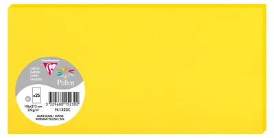 Produktbild von Clairefontaine Pollen Pack 25 Karten DL 106x213mm 210g Sonne