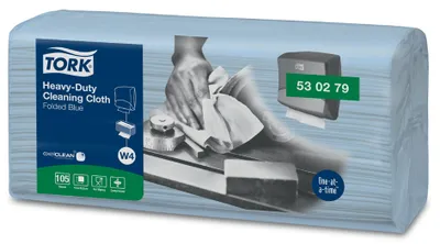 Image de Chiffons de nettoyage multi-usages TORK 415 x 355 mm bleu 1 pli 105 chiffons