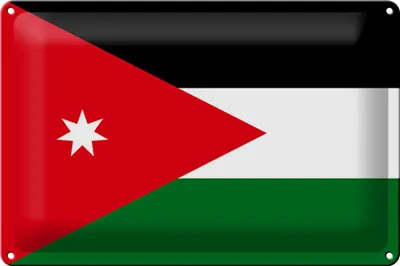Produktbild von Blechschild Flagge Jordanien 30x20cm Flag of Jordan