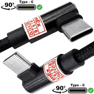 Produktbild von USB-C auf USB-C nylon kabel Ladekabel 90° Doppelwinkelstecker für Xiaomi Pad 5 / Pad 5 Pro, Pad 5 Pro 12.4