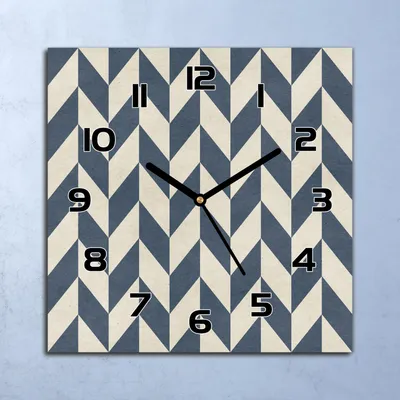 Produktbild von Wanduhr Echt-Glas-Küchenuhr Fischgrätenmuster Quarz Lautlos 30x30 Deko Bilder
