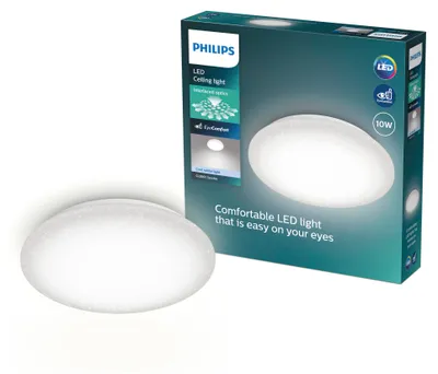 Obrázek produktu pro Philips Stropní svítidlo Moire, 10 W, LED, IP20, Bílá