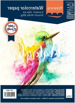 Image de Papier aquarelle blanc 300 g/m², 100 feuilles, format A4, pour la peinture