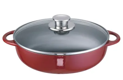 Produktbild von Schulte-Ufer Bauernpfanne Rustika, Schmorpfanne, Bratpfanne, Rot, 28 cm, 4 L, 1633-28 r