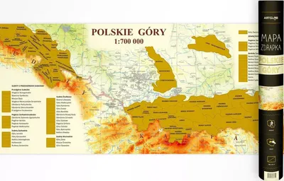 Zdjęcie produktu dla Mapa Zdrapka Polskie Góry 1:700 000