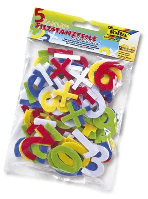 Zdjęcie produktu dla Folia 5262 Wykrojniki filcowe - 120 cyfr, samoprzylepne, różne