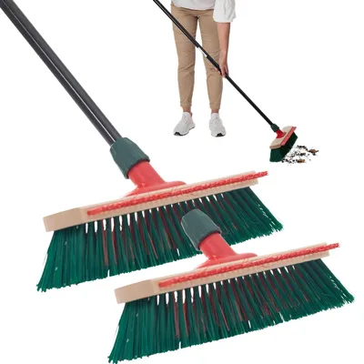 Produktbild von Novaliv Hoch Tief Straßenbesen mit Teleskopstiel Kratzleiste Outdoor Broom mit Stiel Gartenbesen Industriebesen Hofbesen Allzweckbesen Kehrbesen Besen Staubkammer (2, Straßenbesen)