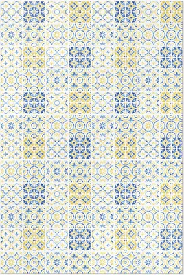 Produktbild von Spanische Fliesen mit Mosaikmuster – Vinyl Fußmatte – 150x225 cm – Rutschfest, Pflegeleicht & Langlebig