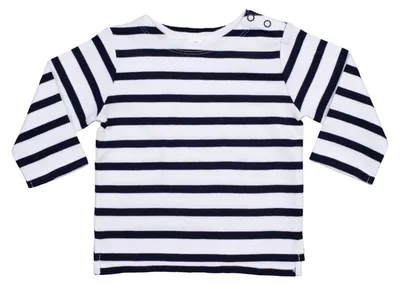 Produktbild von Babybugz - "Breton" Oberteil für Baby  Langärmlig FK1562 (68) (Weiß/Navy)