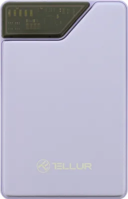 Obrázok produktu pre Tellur Externá batéria 10000mAh, USB-C + Lightning integrovaný kábel, QC3.0, PD, fialová