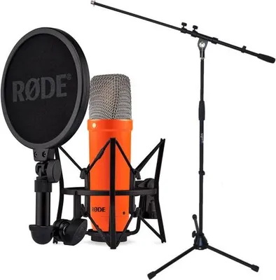 Zdjęcie produktu dla Mikrofon Rode NT1 Signature Orange ze statywem mikrofonowym