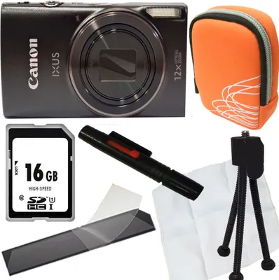 Produktbild von Canon Ixus 285 HS schwarz Set Angebot Tasche orange