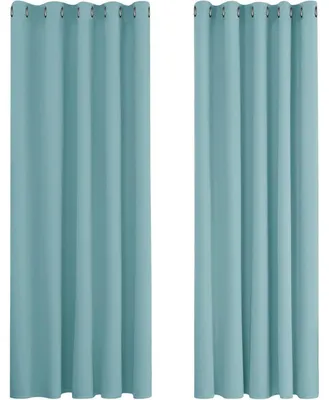 Image de Rideaux occultants, dimensions 229 x 168 cm, couleur bleu ciel, lot de 2