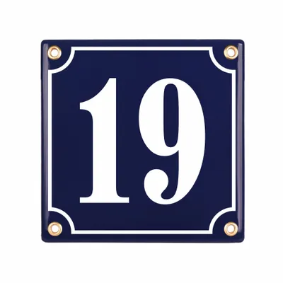 Produktbild von Hausnummerschild Hausnummer - 15x15 cm - Keramik Emaille - Wetterfest - Personalisiert - Emailschild