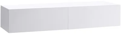 Image de VitrocéramiqueO - Meuble de salle de bains sous lavabo suspendu / d'appoint Noira  - blanc mat - 120 x 28 x 43 cm
