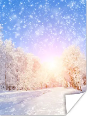 Produktbild von MuchoWow® Poster Schnee - Sonne - Winter 120x160 cm - Wandbilder