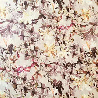 Canvasstoff mit Blumenmuster, 100x280 cm, Rosa/Jasmin, 1 Meter
