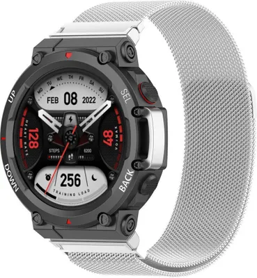 Produktbild von Strap-it Milanese Armband - Kompatibel mit Amazfit T-Rex 2 Armband Ersatzarmband Edelstahl - Armband mit Magnetverschluss - Hochwertiges Material - für T-Rex 2 Armband Silber