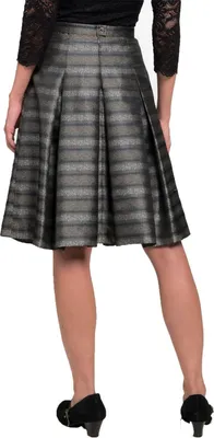 Produktbild von Damen Trachtenrock 'Blair' Elegant Vintage Knielang Röcke 60 cm, Farbe:Grau, Größe:44/2XL