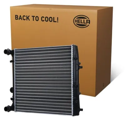 Produktbild von HELLA 8MK 366 302-651 Kühler Wasserkühler Motorkühler für VW POLO (9N) Polo Schrägheck (6R1, 6C1) Fox Schrägheck (5Z1, 5Z3, 5Z4) Polo Limousine