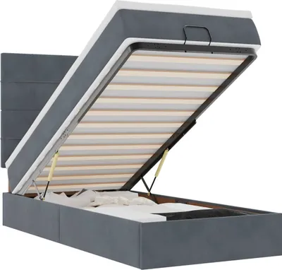 Image de vidaXL Lit ottoman avec matelas gris foncé 80x200 cm velours