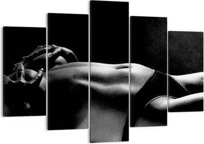 Produktbild von Bild auf Leinwand - Leinwandbild - Anatomie Frau nackt - 150x100cm - Wand Bild - Wanddeko - Leinwanddruck - Bilder - Kunstdruck - Wanddekoration - Leinwand bilder - Wandkunst - EA150x100-1362