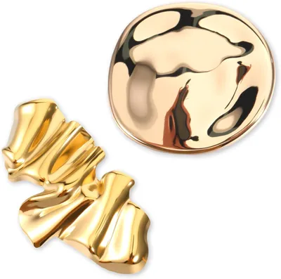 Productafbeelding van Broches voor dames 2 stuks, onregelmatige geometrische vorm, roestvrij staal, voor kleding