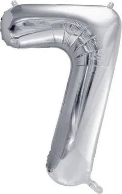 Produktbild von PartyDeco Folienballon Zahl 7 86 cm silber